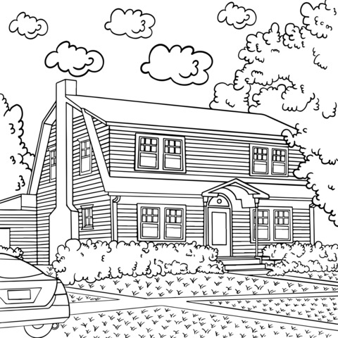 Colorful House Coloring Page