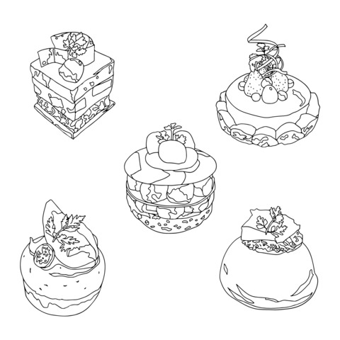 Delicious Dessert Coloring Page