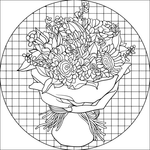 Colorful Bouquet Coloring Page