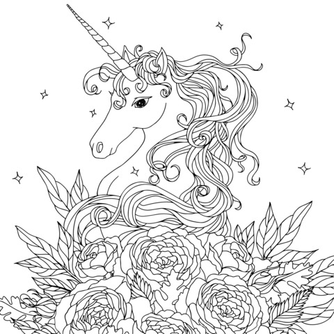 Unicornio y rosas