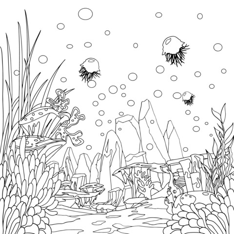 Underwater World Coloring Page