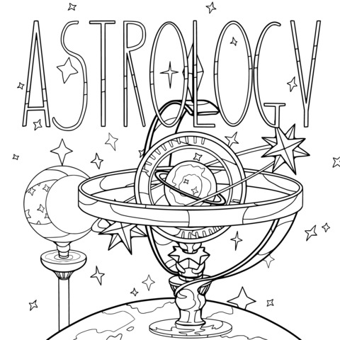 Mysterious Astrology - themed Coloring Page