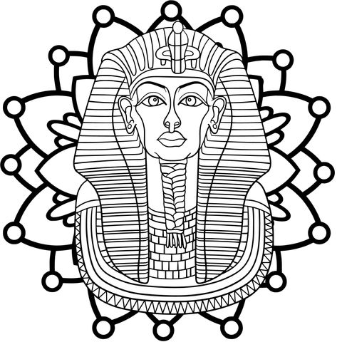 Illustration of an Egyptian pharaoh's head