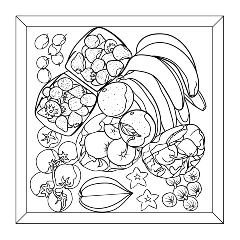 Colorful Fruit Coloring Page