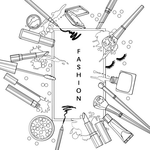 Fashion Makeup Coloring Page