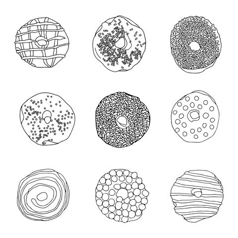 Donut Coloring Page: 9 Adorable Donuts Await Your Coloring