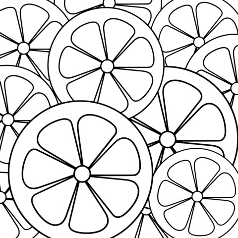 Fresh Lemon Slice Coloring Page