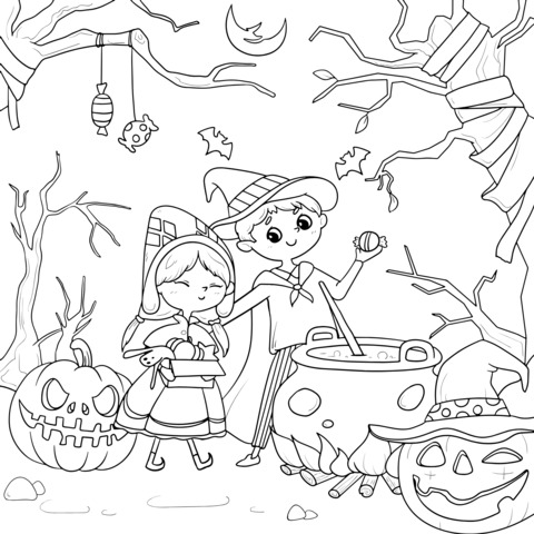 Halloween - themed Coloring Page for Kids