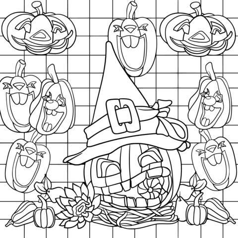 Cheerful Halloween Pumpkin Illustration