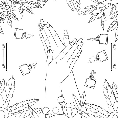 Nail - Art Themed Coloring Page: Show the Charm of Colorful Fingertips