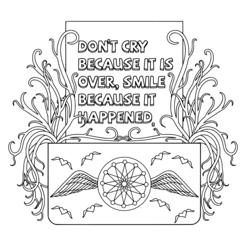 Inspiring Quote Coloring Page Illustration