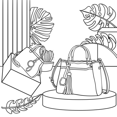 Fashion Handbag Coloring Page