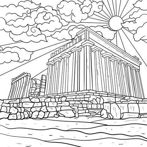 Parthenon Coloring Page