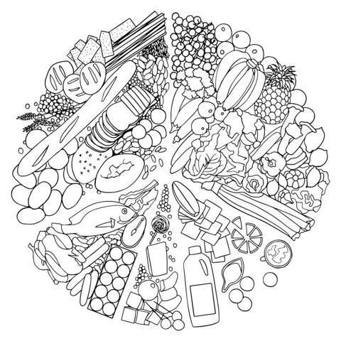 Nutritious Food Coloring Page