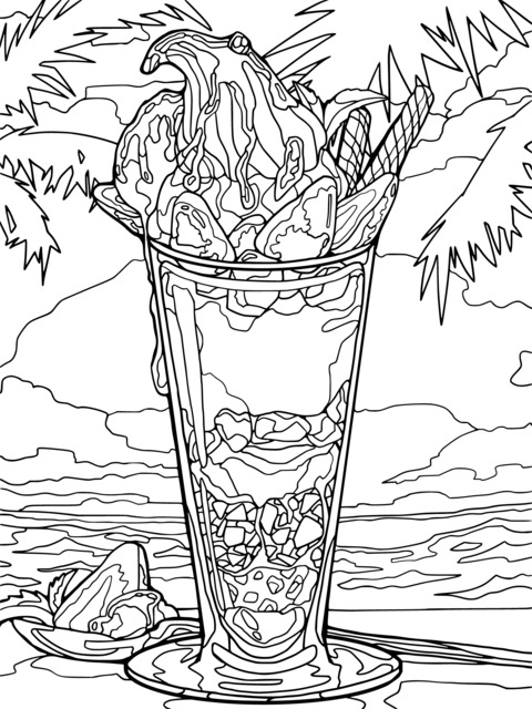 Summer - style Ice Cream Coloring Page