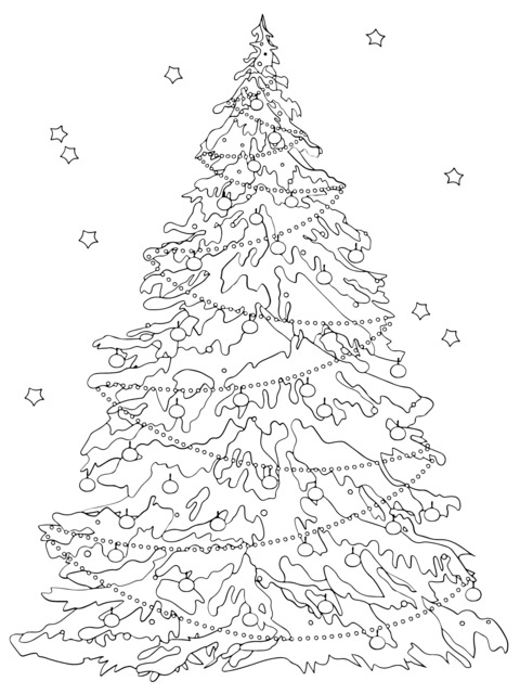 Página de Colorear Árbol de Navidad