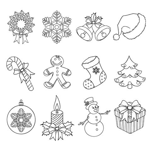 Collection of Christmas - themed Coloring Page Patterns