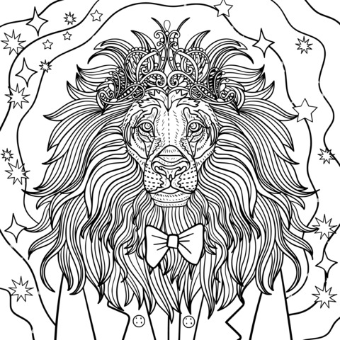 Lion wearing a crown