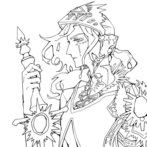 Exquisite Fantasy Knight Coloring Page