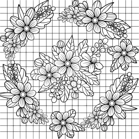 Colorful Flower Coloring Page