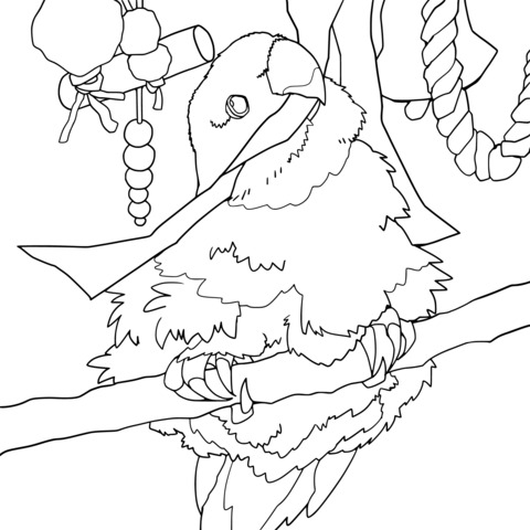 Adorable Parrot Coloring Page: A Colorful Pet Awaits Coloring