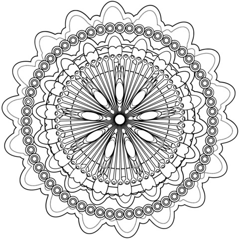 Hermoso Patrón Mandala Coloreado