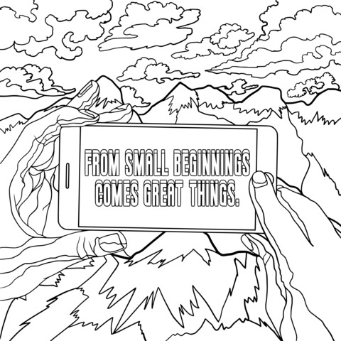 Inspiring Quote Coloring Page: Great Things from Small Beginnings