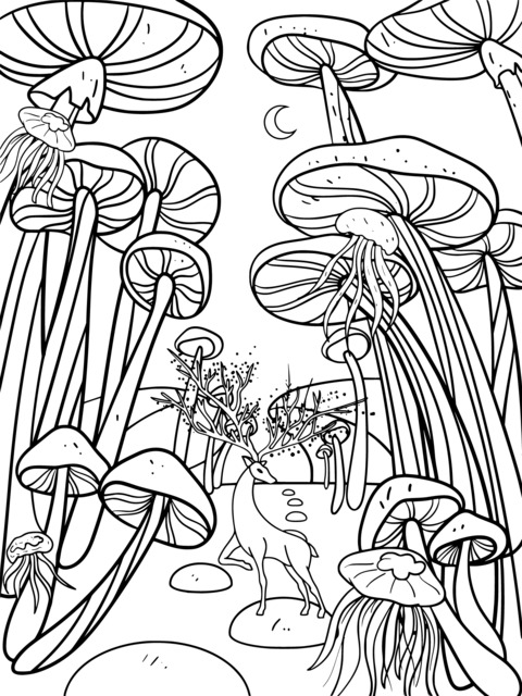 Dreamy Glow - in - the - Dark Forest Coloring Page