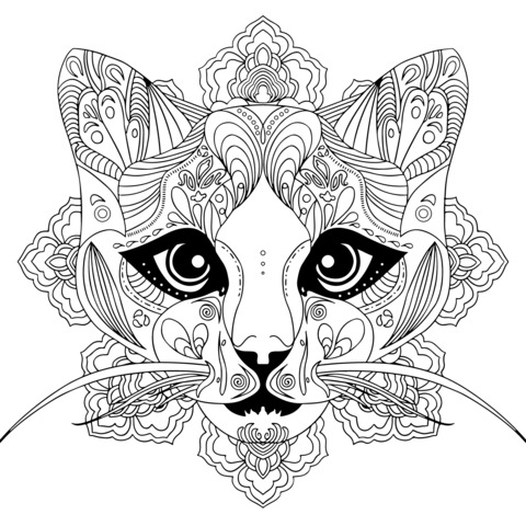 Exquisite Cat - themed Coloring Page