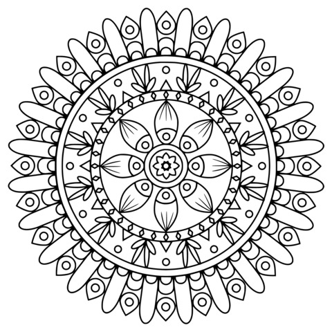 Página de Colorear Mandala Colorido