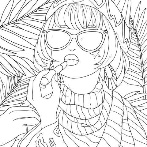 Fashionable Woman Coloring Page