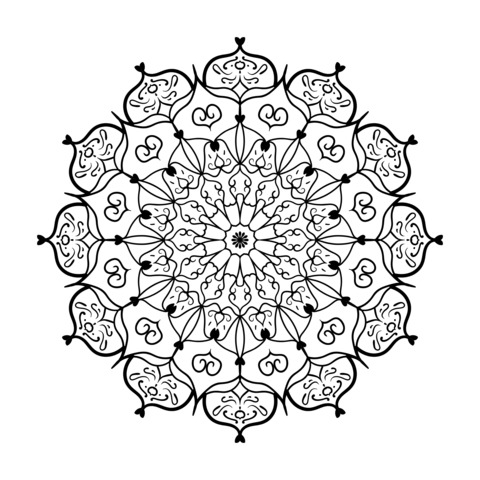 Beautiful Colored Mandala Coloring Page