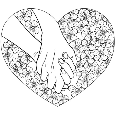 Hands - holding in a heart - shaped flower cluster