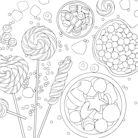 Colorful Candy Coloring Page