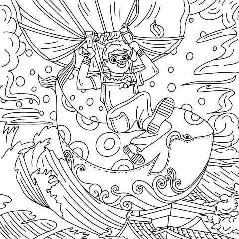 Creative Paragliding - themed Coloring Page