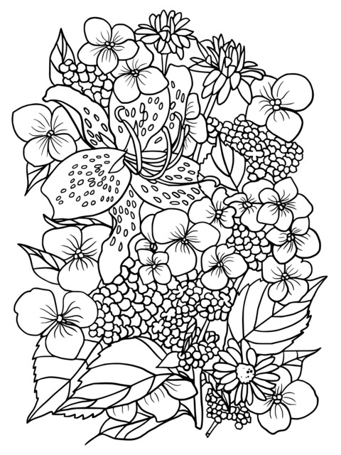 Colorful Flower Coloring Page