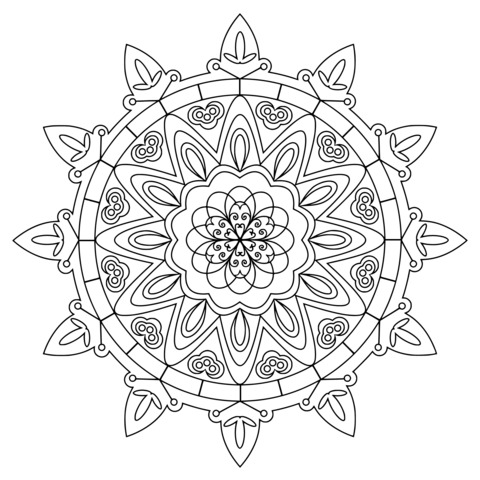 Linda Página de Colorir Mandala