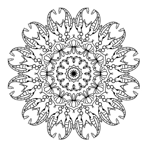 Linda página de colorir mandala