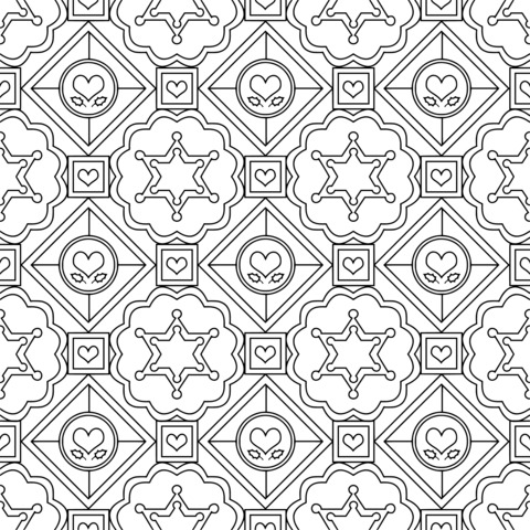 Colorful Geometric Pattern Coloring Page