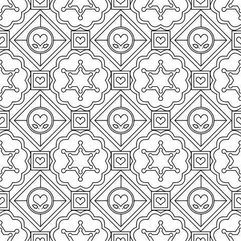 Colorful Geometric and Star Pattern