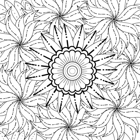 Vibrant Flower Coloring Page