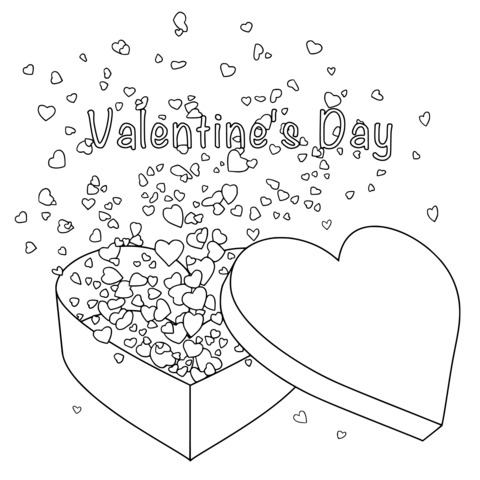 Valentine's Day Heart - shaped Coloring Page