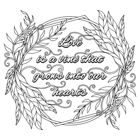 Love Quote Coloring Page