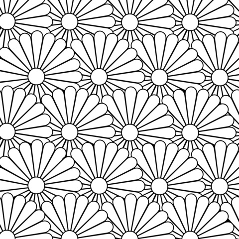 Colorful Gradient Flower Coloring Page Pattern