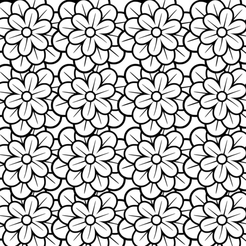 Colorful Flower Coloring Page Pattern