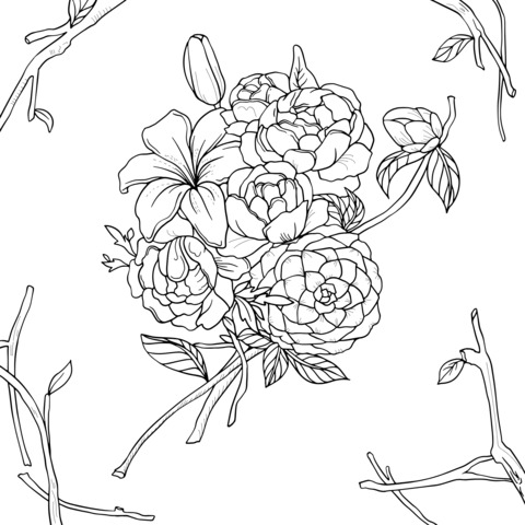 Colorful Flower Coloring Page