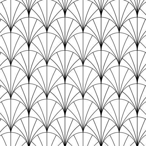 Colorful Fan - shaped Pattern Coloring Page