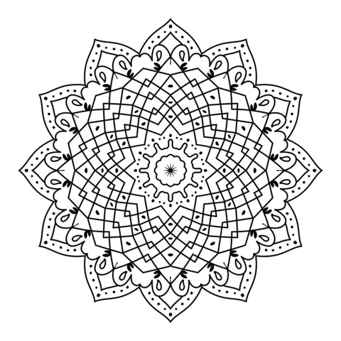 Linda Página de Colorir Mandala