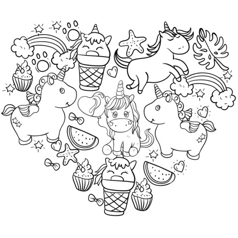 Cute Unicorns and Dessert Patterns