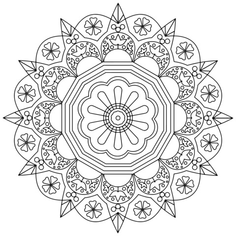 Linda página de colorir mandala